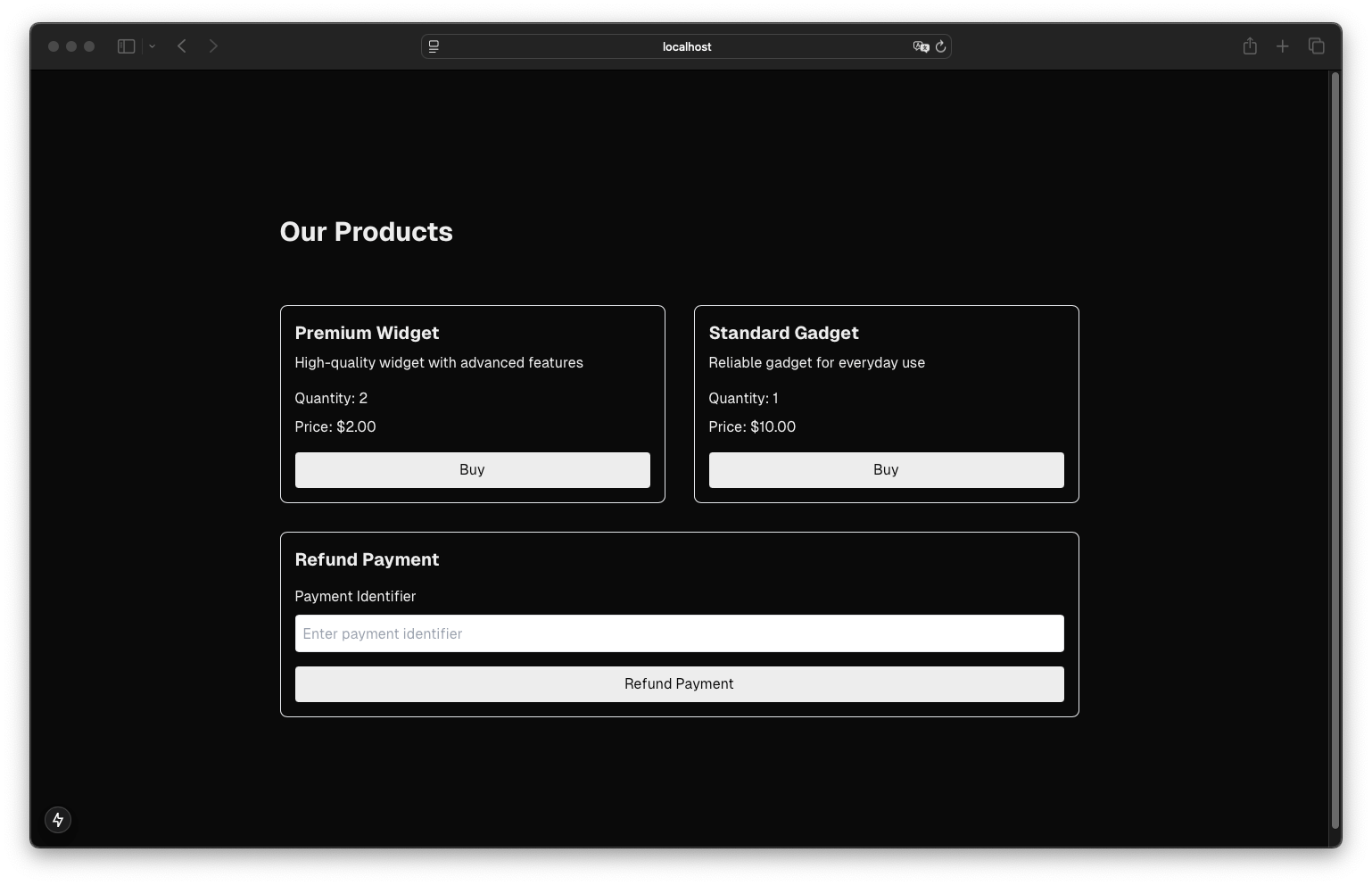 refund card ui